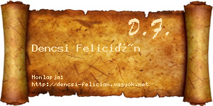 Dencsi Felicián névjegykártya